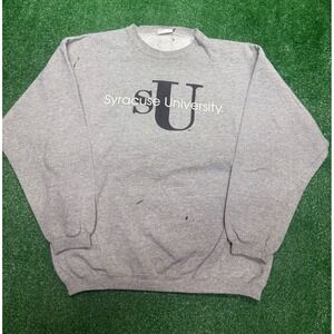 Size L - vintage 90s Syracuse University spell out gray sweatshirt crewneck